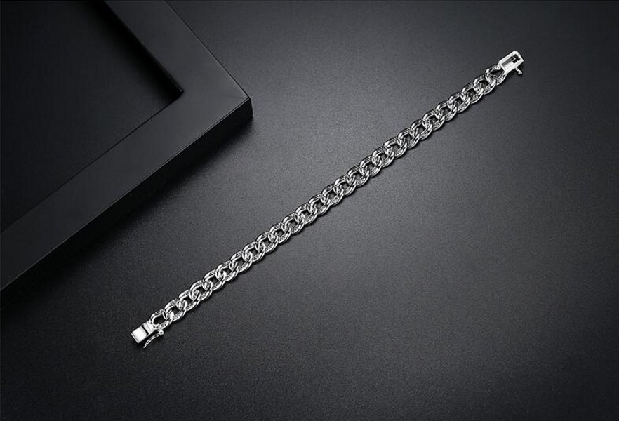 White Gold CZ Dia Popcorn Chain Bracelet