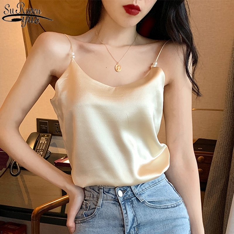 Women Halter Basic Cami Sleeveless Satin Beaded Silk Tank Tops Women' Summer Camisole Plus Size Shirts Top 10147 Y200828, Black
Women Halter Basic Cami Sleeveless Satin Beaded Silk Tank Tops Women' Summer Camisole Plus Size Shirts Top 10147 Y200828, Black
