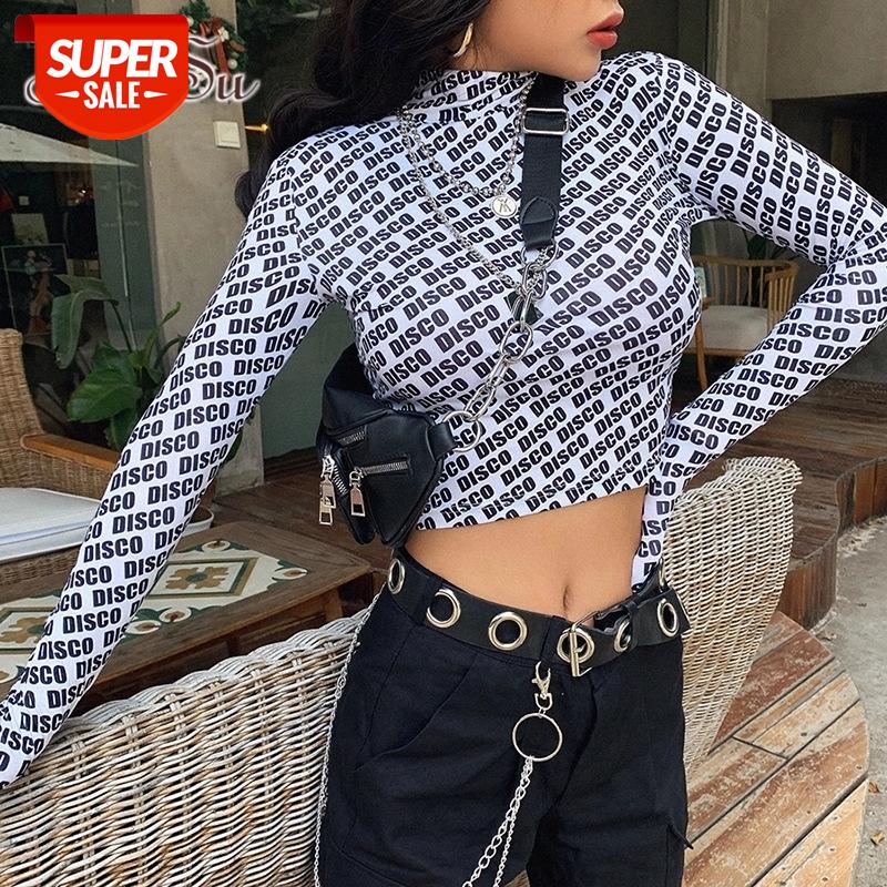 ArtSu Letter Print Turtle Neck Long Sleeve Crop Top Tee Shirt Femme Korean Vogue T shirt Harajuku T-shirt Streetwear ASTS21291 #fw9l, White
ArtSu Letter Print Turtle Neck Long Sleeve Crop Top Tee Shirt Femme Korean Vogue T shirt Harajuku T-shirt Streetwear ASTS21291 #fw9l, White