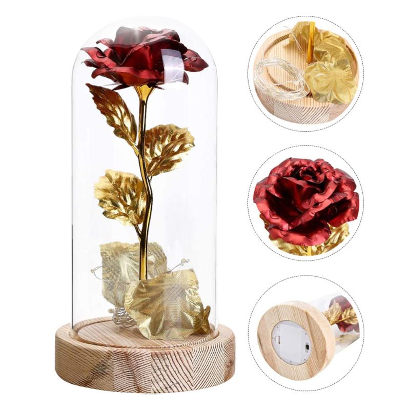 1pc Glass Cover Artificial Flower Ornament with Lights for Christmas Lover's Day, Red
1pc Glass Cover Artificial Flower Ornament with Lights for Christmas Lover's Day, Red