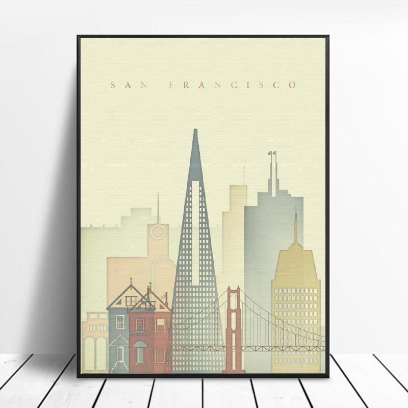 San Francisco Skyline Canvas Painting Art Print Poster Picture Wall Modern Minimalist Bedroom Living Room Decoration
San Francisco Skyline Canvas Painting Art Print Poster Picture Wall Modern Minimalist Bedroom Living Room Decoration