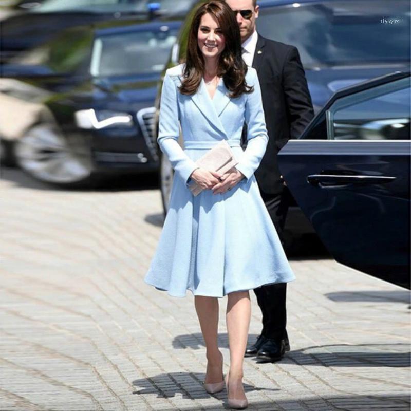 Runway Autumn Winter Clothes Women' Dress Kate Middleton Designer Female Belt Knee Length Slim A-line Dresses Elegant Vestido1, Sky blue
Runway Autumn Winter Clothes Women' Dress Kate Middleton Designer Female Belt Knee Length Slim A-line Dresses Elegant Vestido1, Sky blue