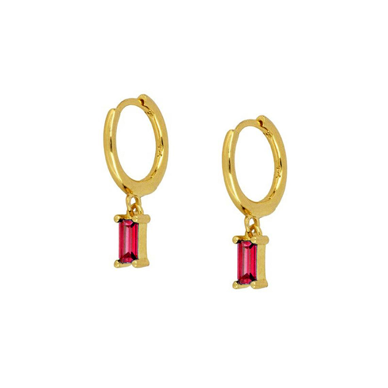 Real 925 Sterling Silver Hoop Earrings for Women Round Earings Minimalist Colorful Zircon Jewelry pendientes gift