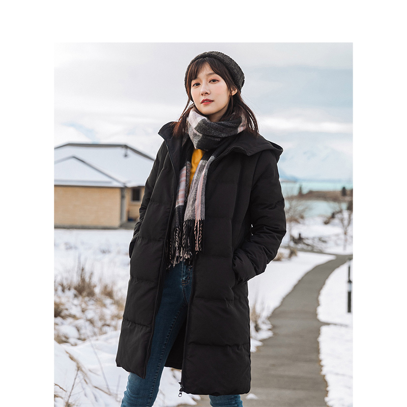 INMAN Russian Winter Female Solid Hooded Straight Loose Warm Women Long Duck Down Ladies Jacket Coat 201029