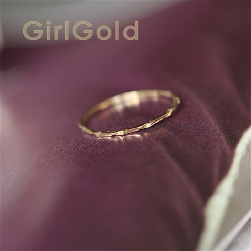 14k Solid Gold Ring,thin Ring, Stacking Ring, Dainty Gold Ring, Minimalist, Mid-century Bff Bride 201218