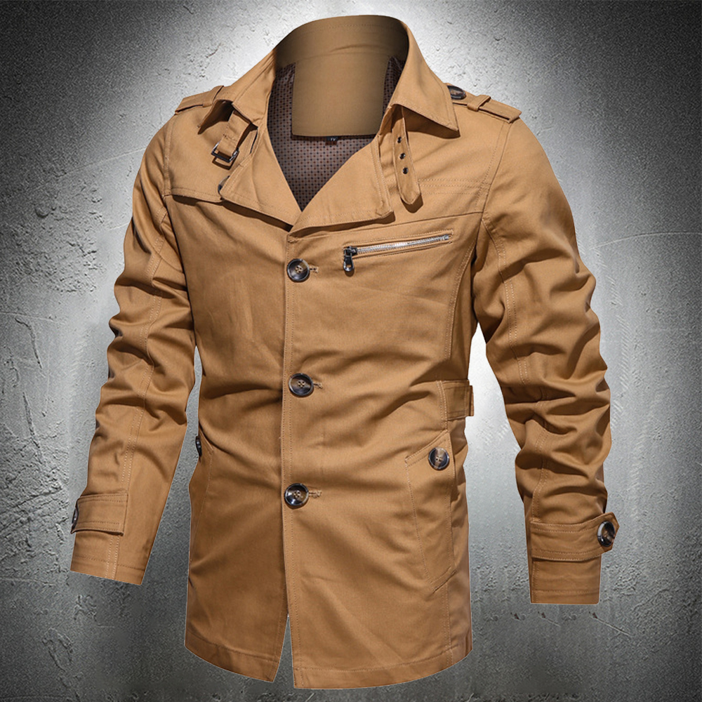 Autumn men's trench turn-down collar men mid-long fashion business jacket work coat 2020, Blue 
Autumn men's trench turn-down collar men mid-long fashion business jacket work coat 2020, Blue