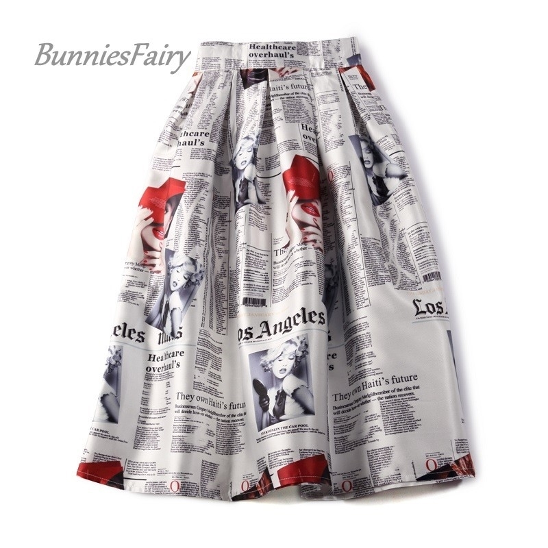 BunniesFairy Spring 50s 60s Vintage Retro Lady Newspaper Print High Waist Pleated Flare Midi Skirt Saia Longa Plissada Y200326, 10
BunniesFairy Spring 50s 60s Vintage Retro Lady Newspaper Print High Waist Pleated Flare Midi Skirt Saia Longa Plissada Y200326, 10