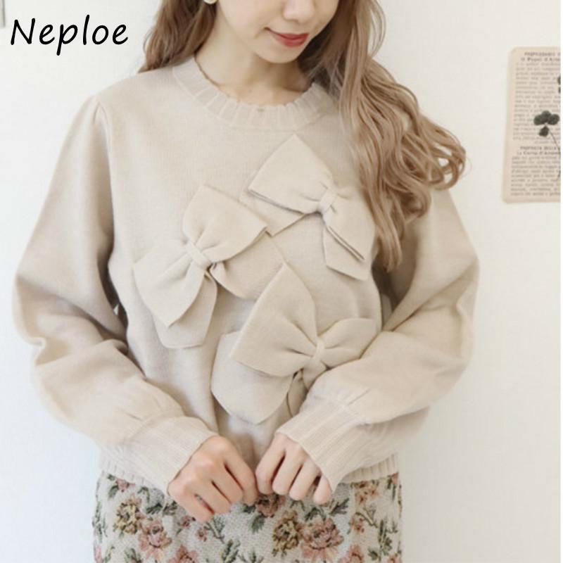 Neploe Chic 3d Bow Knitted Sweaters 2020 Autumn Winter New Fashion Sweet Pullovers Japan Style O-neck Loose Women Jacket 1H270, Black
Neploe Chic 3d Bow Knitted Sweaters 2020 Autumn Winter New Fashion Sweet Pullovers Japan Style O-neck Loose Women Jacket 1H270, Black