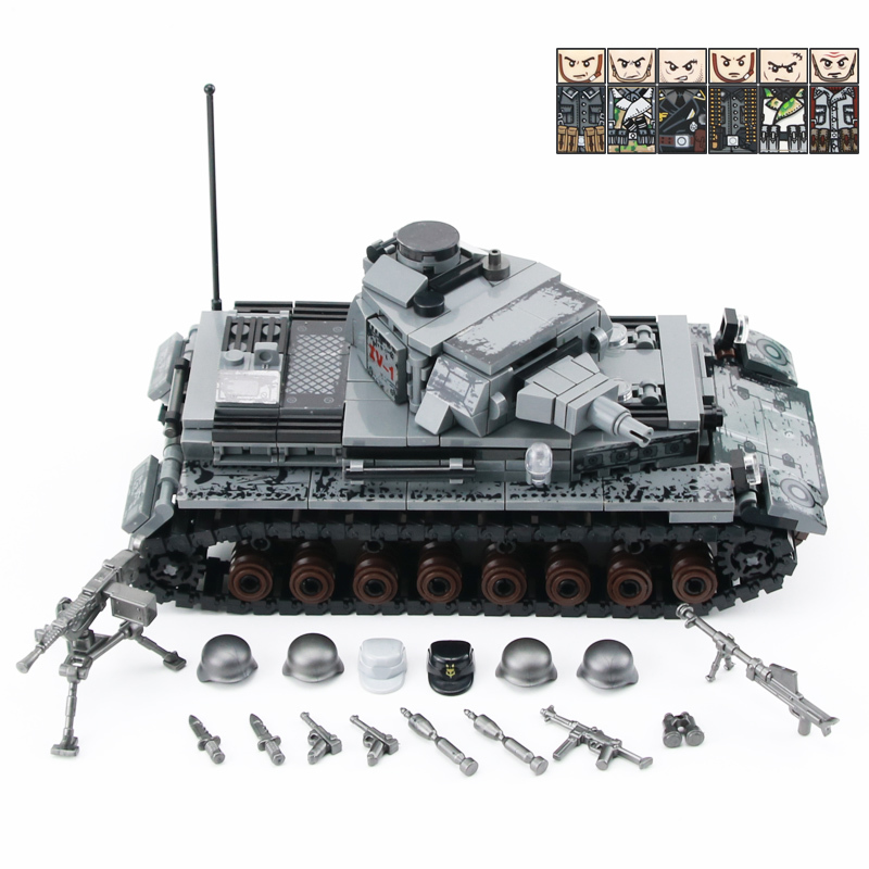 WW2 Military Germany IV Tank Building Blocks WW2 Military Tank Army Soldiers Figures Weapon parts Bricks Toys for Children Gift Y1130
WW2 Military Germany IV Tank Building Blocks WW2 Military Tank Army Soldiers Figures Weapon parts Bricks Toys for Children Gift Y1130
