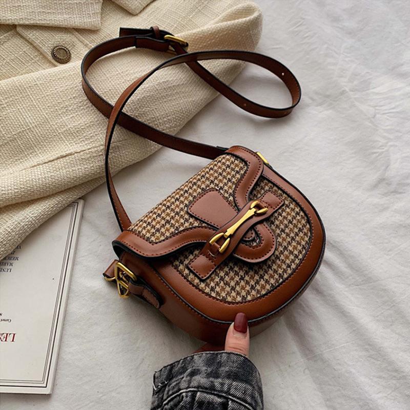 Vintage Saddle Crossbody Bags for Women Fashion High Quality Designer Purses and Handbags Small Satchel Female Shoulder Bag Sac, Brown plaid
Vintage Saddle Crossbody Bags for Women Fashion High Quality Designer Purses and Handbags Small Satchel Female Shoulder Bag Sac, Brown plaid
