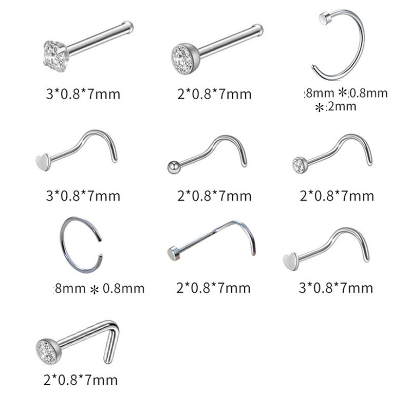 Disposable Safe Sterile Piercing Unit For Gem Nose Studs Piercing Gun Piercer Tool Machine Kit Earring Nose Stud Body Jewelry