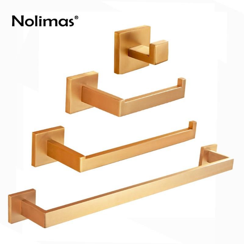 New Arrival Gold Brushed Nickel SUS 304 Stainless Steel Bathroom Hardware Paper Holder Towel Bar Accessories
New Arrival Gold Brushed Nickel SUS 304 Stainless Steel Bathroom Hardware Paper Holder Towel Bar Accessories