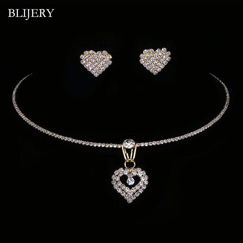 BLIJERY Gold Color Crystal Bridal Wedding Jewelry Set Heart Pendant Choker Necklace Earrings Set for Women African Jewelry, As pic
BLIJERY Gold Color Crystal Bridal Wedding Jewelry Set Heart Pendant Choker Necklace Earrings Set for Women African Jewelry, As pic