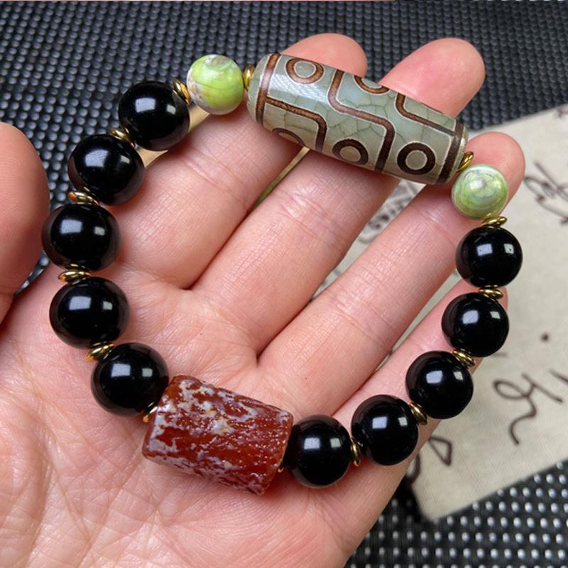 Charm Bracelets Retro Natural Tibetan Nine Eye Dzi Agates Carnelian Green Turquoises Black Obsidian Beaded Bracelet Reiki Buddha
Charm Bracelets Retro Natural Tibetan Nine Eye Dzi Agates Carnelian Green Turquoises Black Obsidian Beaded Bracelet Reiki Buddha