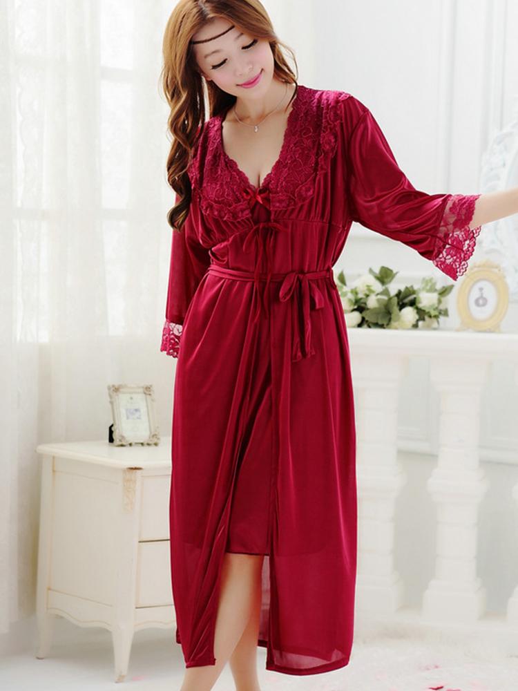 Summer Womens Sleepwear Kimono Robe set Sexy Nightdress Casual Nightgown Comfortable Lace Pajama Solid Color Nightwear Pijama, Black
Summer Womens Sleepwear Kimono Robe set Sexy Nightdress Casual Nightgown Comfortable Lace Pajama Solid Color Nightwear Pijama, Black