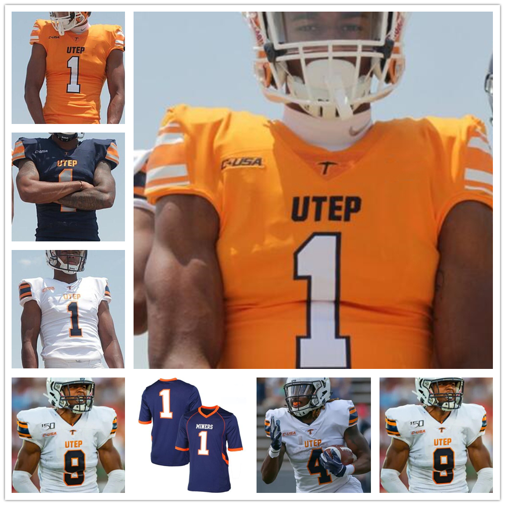 Custom college UTEP Miners 19 Treyvon Hughes 6 Jacob Cowing Denzel Chukwukelu Josh Fields Aaron Jones Marcus Thomas Football stitched, Orange
Custom college UTEP Miners 19 Treyvon Hughes 6 Jacob Cowing Denzel Chukwukelu Josh Fields Aaron Jones Marcus Thomas Football stitched, Orange