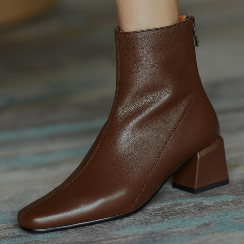 Plus size 34-40 women's genuine leather thick heel autumn ankle boots square toe back zip med heel comfortable short boots shoes, Beige
Plus size 34-40 women's genuine leather thick heel autumn ankle boots square toe back zip med heel comfortable short boots shoes, Beige
