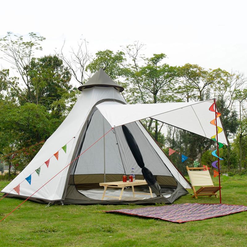 Ultralarge Camping Pyramid Tent Separated Dual Layer Camping Teepee 4 Person Outdoor Hexagonal Yurt Tent for Family Travel Party
Ultralarge Camping Pyramid Tent Separated Dual Layer Camping Teepee 4 Person Outdoor Hexagonal Yurt Tent for Family Travel Party