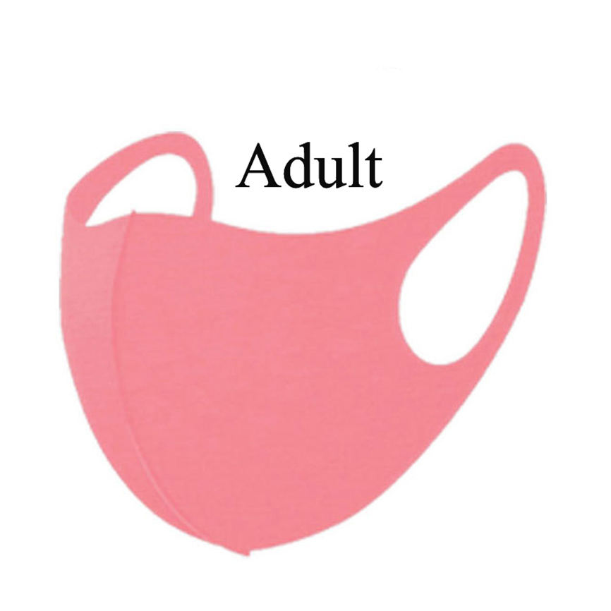 Kids face mask fashion face masks adult black white red pink protective facemask dustproof breathable ice silk mask children mouth mask
