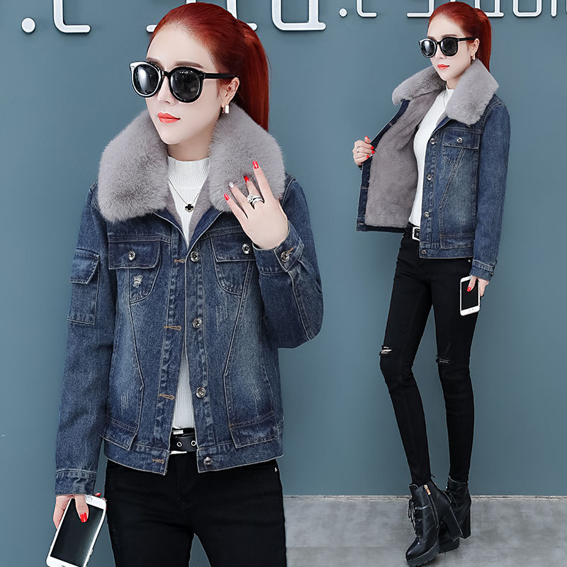 2021 Fleece Women Winter Thick Short Padded Korean Loose New Fur Collar Denim Cotton Jacket Parkas Coat Y581 J6t1, Black gary
2021 Fleece Women Winter Thick Short Padded Korean Loose New Fur Collar Denim Cotton Jacket Parkas Coat Y581 J6t1, Black gary