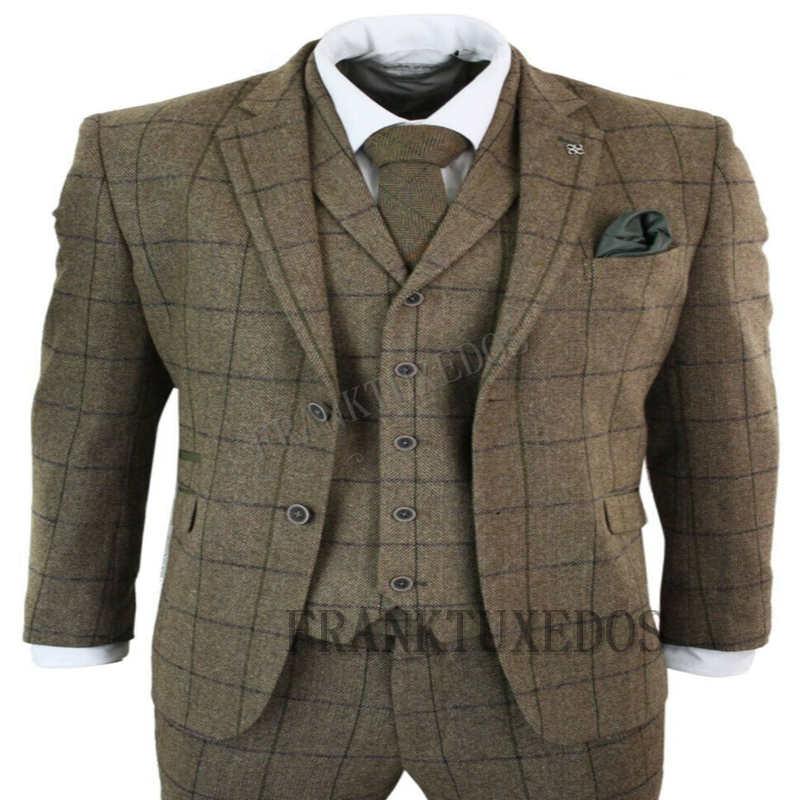 3 Piece Suits Men British Latest Coat Pant Designs Brown Mens Suit Autumn Winter Thick Slim Fit Plaid Wedding Dress Tuxedos, As picture
3 Piece Suits Men British Latest Coat Pant Designs Brown Mens Suit Autumn Winter Thick Slim Fit Plaid Wedding Dress Tuxedos, As picture