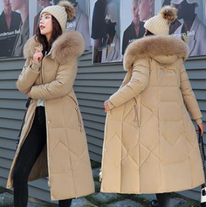 Wholesale fashion women' Parkas style over the knee long fur collar hooded down padded jacket, Khaki
Wholesale fashion women' Parkas style over the knee long fur collar hooded down padded jacket, Khaki
