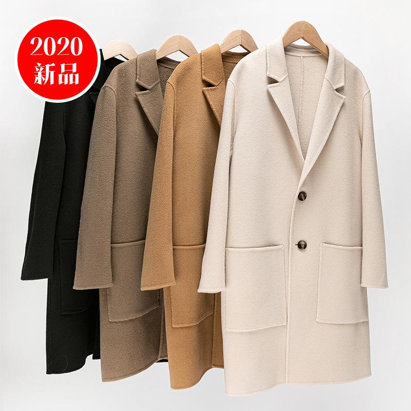 Early autumn new men's cashmere overcoat double faced top Korean slim coat hand sewn coat, Beige
Early autumn new men's cashmere overcoat double faced top Korean slim coat hand sewn coat, Beige