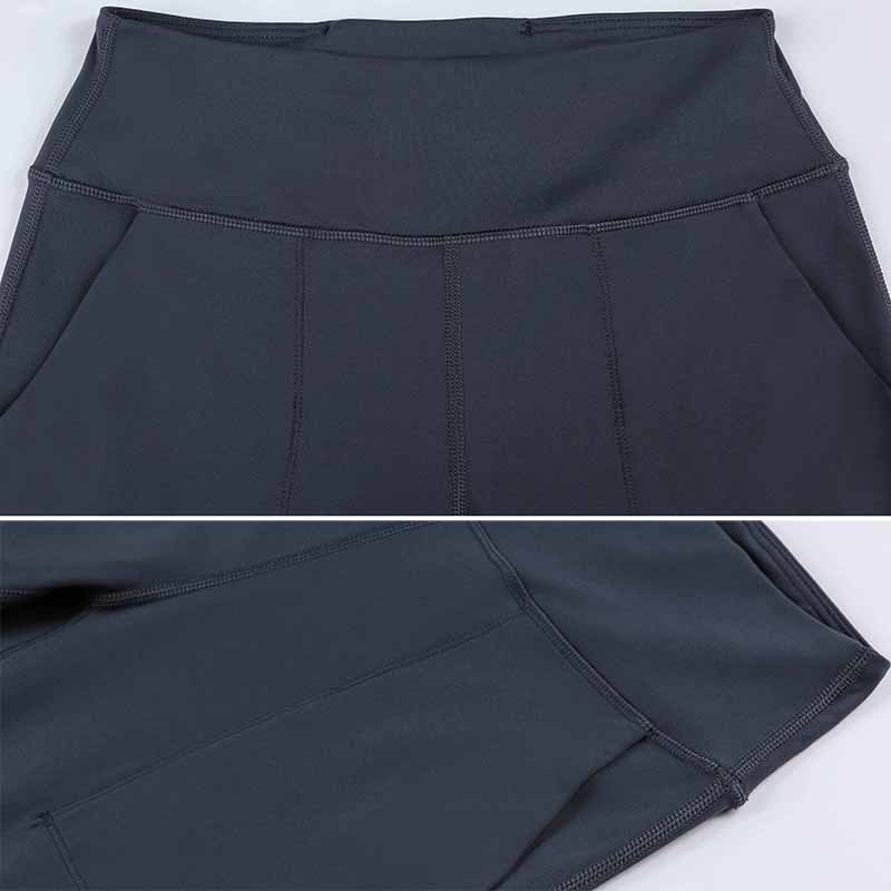 Women Naked-feel Fabric Loose Fit Sport Active Lounge Jogger Butter Soft Elastic Leggings with two side pockets Full length 201203