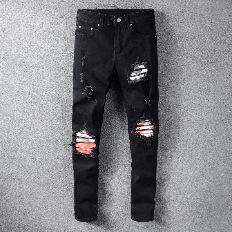 2021 New American Streetwear Fashion Men High Quality Black Slim Ripped Jeans Elastic Patches Designer Hip Hop Pants Punk Trousers 9qos
2021 New American Streetwear Fashion Men High Quality Black Slim Ripped Jeans Elastic Patches Designer Hip Hop Pants Punk Trousers 9qos