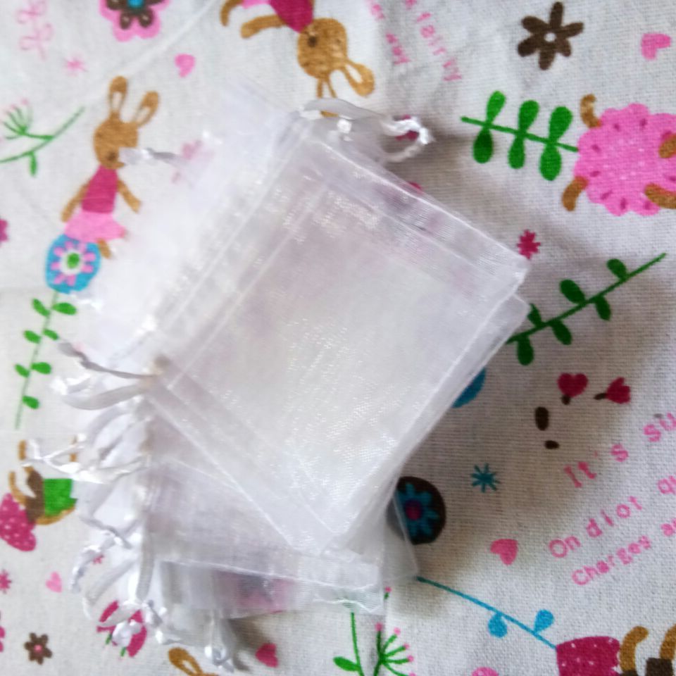 Wholesale 1000 Pcs/lot White Organza Drawstring Pouches 5x7 7x9 9x12 10x15cm Jewelry Gift Bags Wedding Packaging Bags&Pouches T200602