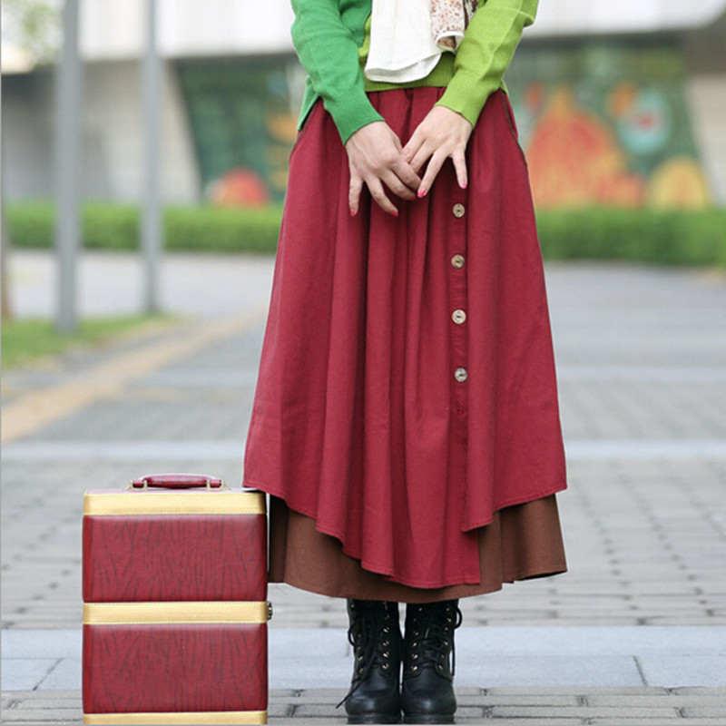 Autumn Winter Skirt Women High Waist Pleated Skirts Plus Size Casual Long Skirt Cotton Linen Vintage Maxi Skirt,Saia,Faldas S199, Black
Autumn Winter Skirt Women High Waist Pleated Skirts Plus Size Casual Long Skirt Cotton Linen Vintage Maxi Skirt,Saia,Faldas S199, Black