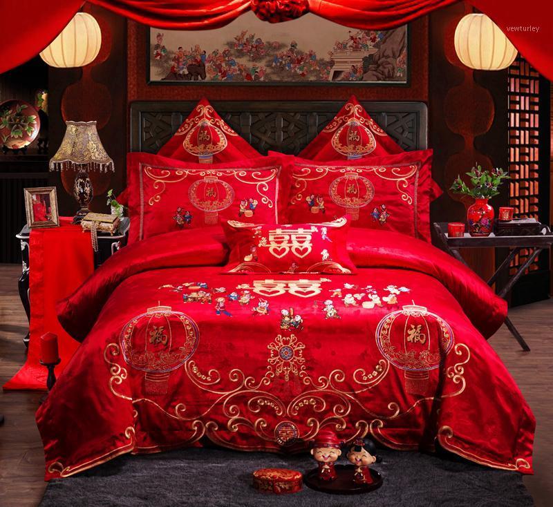 4PCs Luxury Embroidery kids blessing sheet pillowcase&duvet cover sets,Wedding royal style 4pcs bedding sets red bedlinens1, As pic
4PCs Luxury Embroidery kids blessing sheet pillowcase&duvet cover sets,Wedding royal style 4pcs bedding sets red bedlinens1, As pic