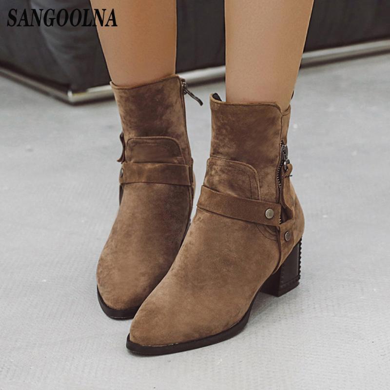 Black Ankle Boots Women High Heel Boots Platform Suede Buckle Women Winter Shoes Botines Mujer 2020 New Arrival
Black Ankle Boots Women High Heel Boots Platform Suede Buckle Women Winter Shoes Botines Mujer 2020 New Arrival
