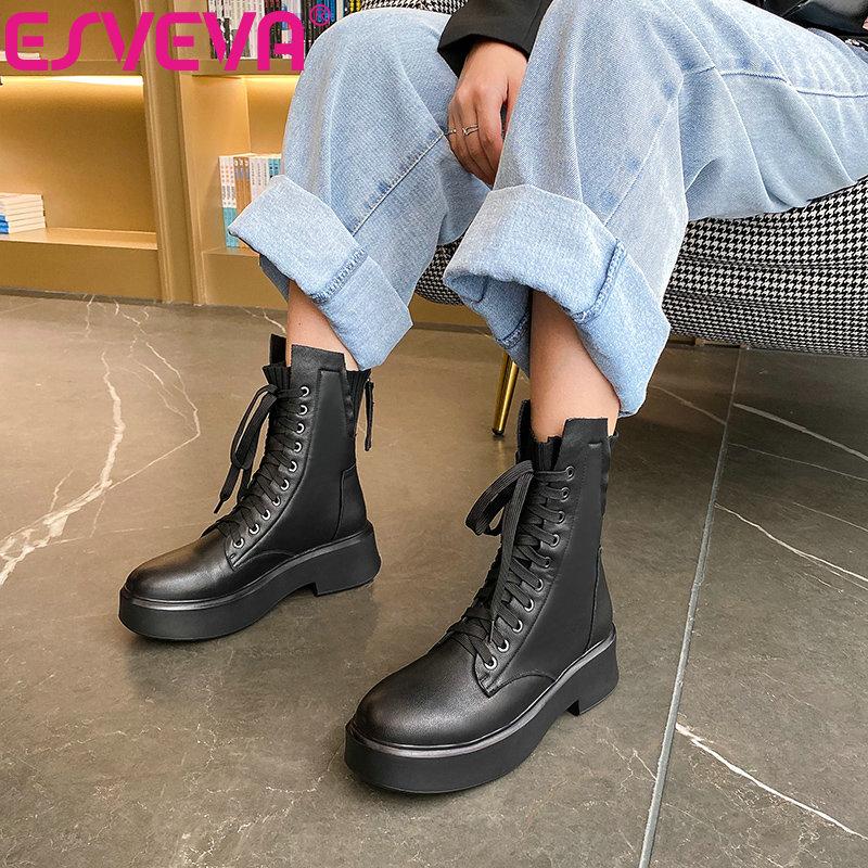 ESVEVA 2021 Elegant PU+Leather Ankle Boots Autumn Winter Round Toe Ladies Square High Heel Elegant Women Shoes Big Size 34-39, Black
ESVEVA 2021 Elegant PU+Leather Ankle Boots Autumn Winter Round Toe Ladies Square High Heel Elegant Women Shoes Big Size 34-39, Black