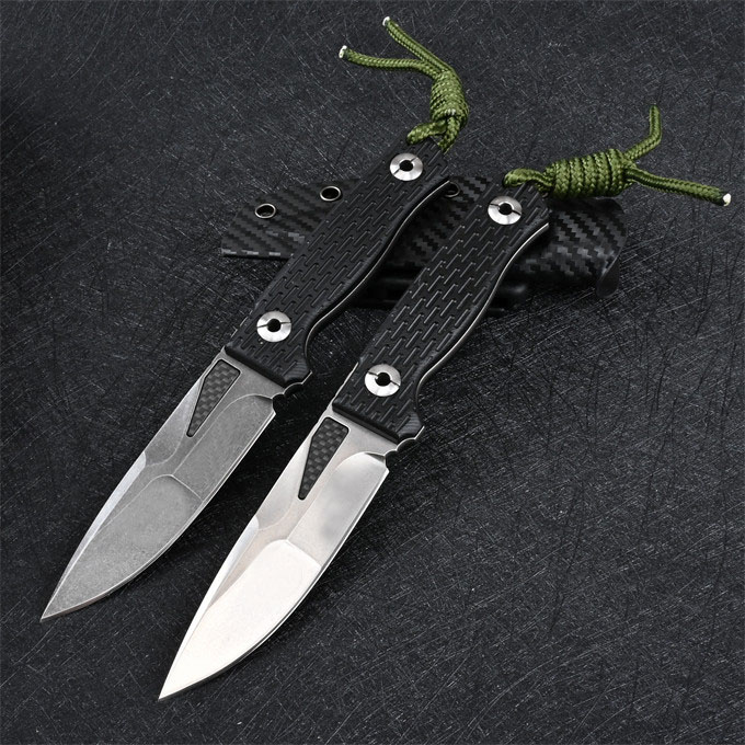 High Quality Survival Straight Knife D2 Steel Black/White Stone knife Wash Drop Point Blade Full Tang G10 Handle Fixed Knives With Kydex