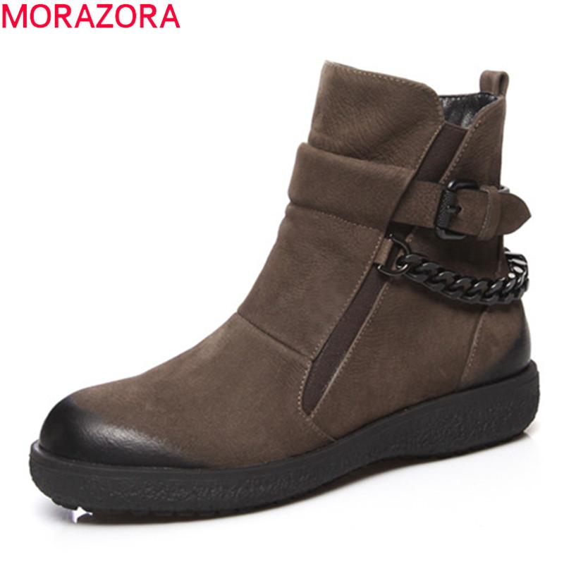 MORAZORA 2020 Winter new hot sale ankle boots comfortable flat heel round toe casual shoes genuine leather women boots, Black
MORAZORA 2020 Winter new hot sale ankle boots comfortable flat heel round toe casual shoes genuine leather women boots, Black