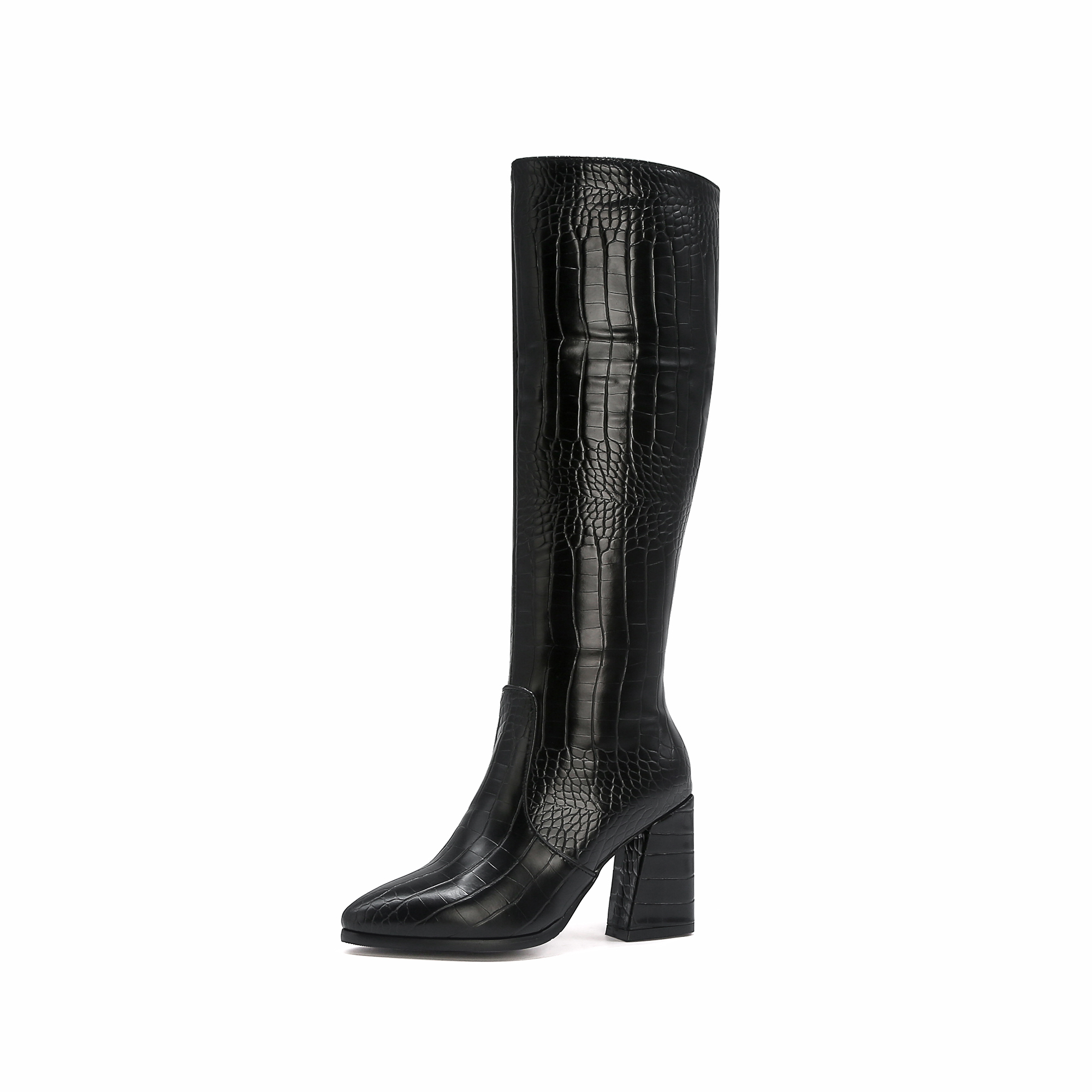 Ins hot woman high knee-boots plus size 22-26.5 in length autumn and winter warm teddy standard crocodile long 4-color boots 2MDW, Green 
Ins hot woman high knee-boots plus size 22-26.5 in length autumn and winter warm teddy standard crocodile long 4-color boots 2MDW, Green