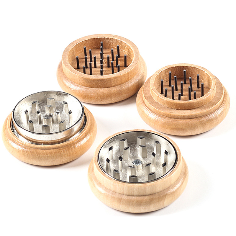 2 Inch 53MM Natural Wooden Cigarette Tobacco Spice Herb Grinder Smoke Crusher Muller Handmade