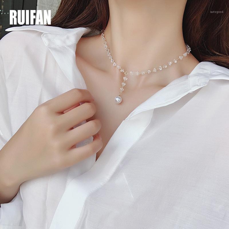 Chokers Ruifan Korean Irregular Simulated Rhinestone Pearl Pendant Choker Necklace For Women Gold Color Necklaces Fashion Jewelry YNC1201
Chokers Ruifan Korean Irregular Simulated Rhinestone Pearl Pendant Choker Necklace For Women Gold Color Necklaces Fashion Jewelry YNC1201
