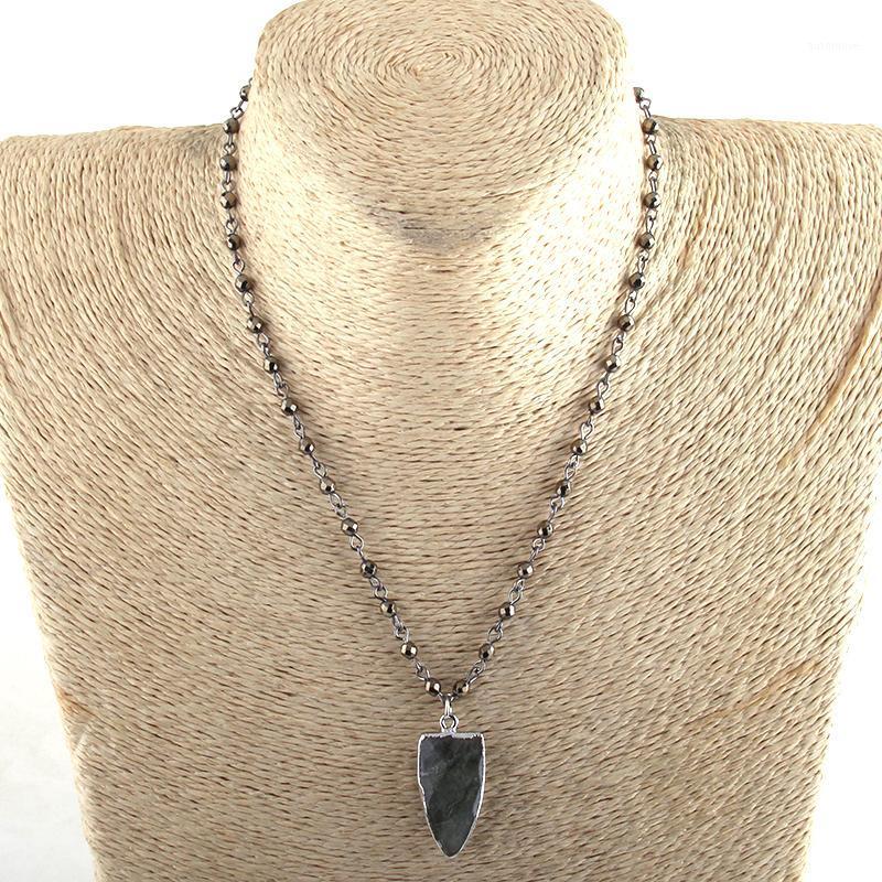 MOODPC Fashion Bohemian Tribal Jewelry 4mm Stones Rosary Chain Stone Arrowhead Pendant Necklaces For Fashion Jewelry1
MOODPC Fashion Bohemian Tribal Jewelry 4mm Stones Rosary Chain Stone Arrowhead Pendant Necklaces For Fashion Jewelry1