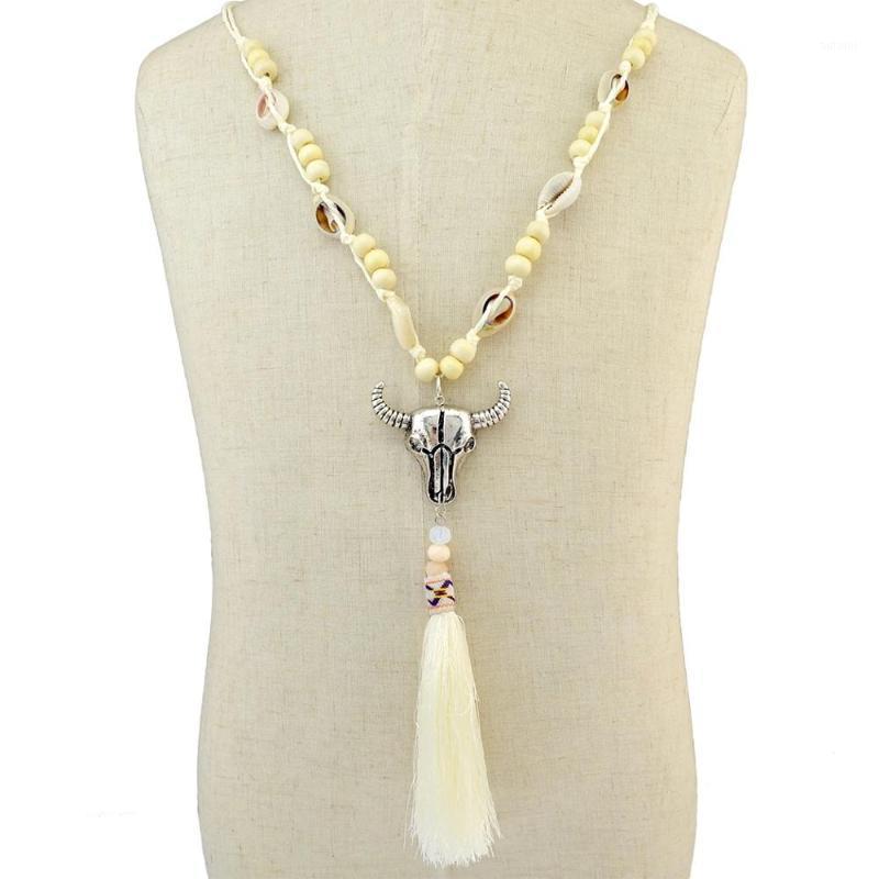 Ethnic White Rope Woven Bull Head Pendant Fringe Necklace Bohemian Beaded Shell Charms Necklaces Collier Femme for Women Tribal1
Ethnic White Rope Woven Bull Head Pendant Fringe Necklace Bohemian Beaded Shell Charms Necklaces Collier Femme for Women Tribal1
