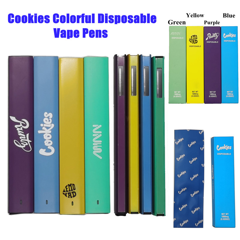 Cookies Disposable Vape Pen 1.0ml Tank Pods Electronic Cigarettes 280mah Rechargeable Battery 4 Color Empty Vaporizer Pens Thick Oil Starter
Cookies Disposable Vape Pen 1.0ml Tank Pods Electronic Cigarettes 280mah Rechargeable Battery 4 Color Empty Vaporizer Pens Thick Oil Starter