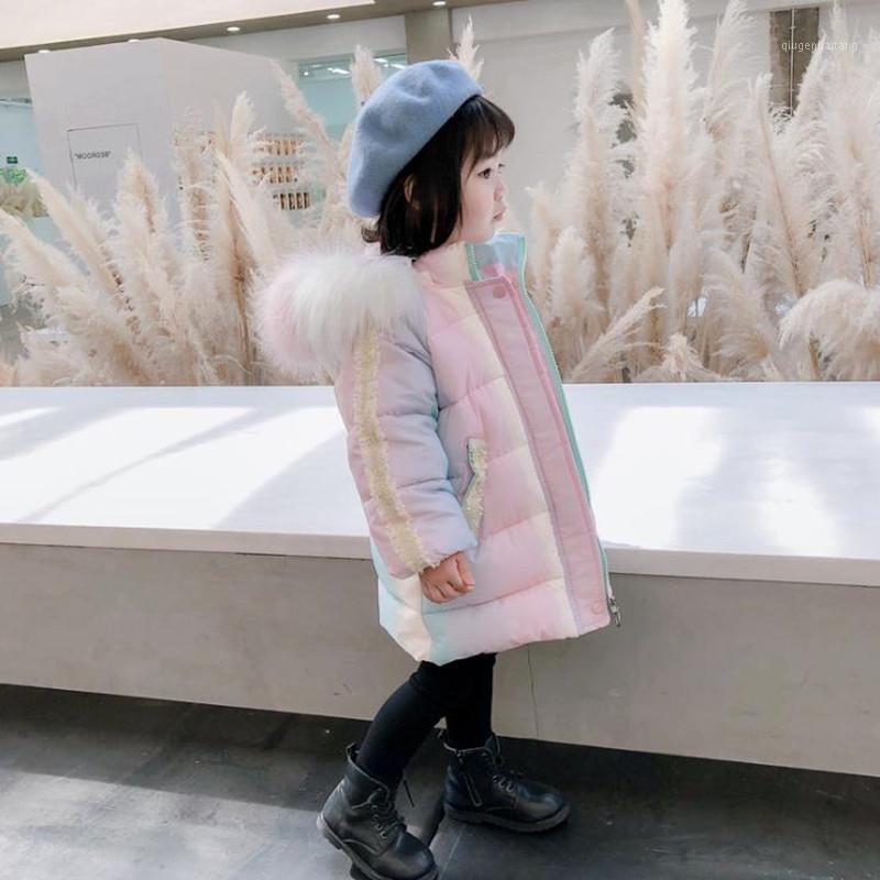 DFXD 2020 New Children Girl Winter Long Rainbow Down Cotton Jacket Fur Collar Hooded Thicken Warm Kids Outwear Parka For 1-7Yrs1, Pink
DFXD 2020 New Children Girl Winter Long Rainbow Down Cotton Jacket Fur Collar Hooded Thicken Warm Kids Outwear Parka For 1-7Yrs1, Pink