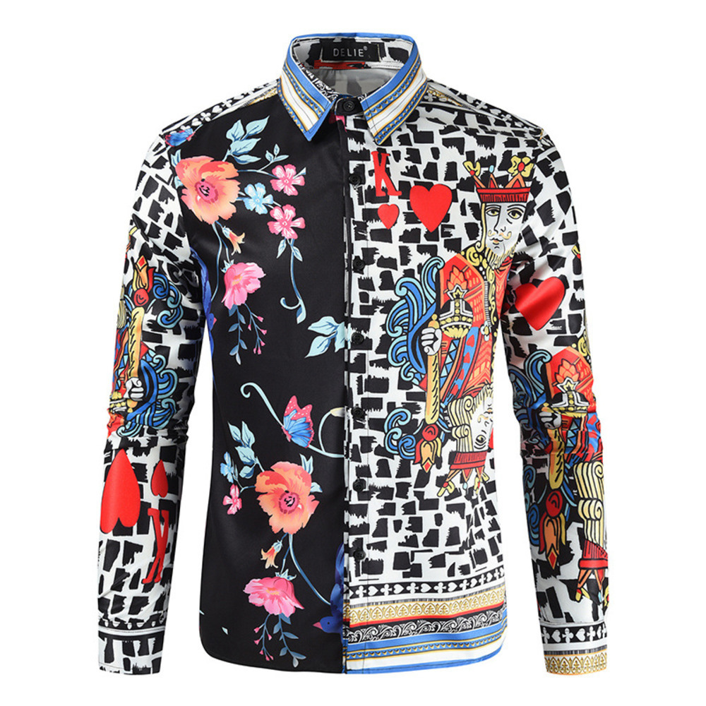 2021 Spring New Hot Sell Men Vintage Shirt Fashion Poker Red Heart K Print Long Sleeve Shirts Mens Hawaiian Casual Tops Koszula C1212, Photo color
2021 Spring New Hot Sell Men Vintage Shirt Fashion Poker Red Heart K Print Long Sleeve Shirts Mens Hawaiian Casual Tops Koszula C1212, Photo color