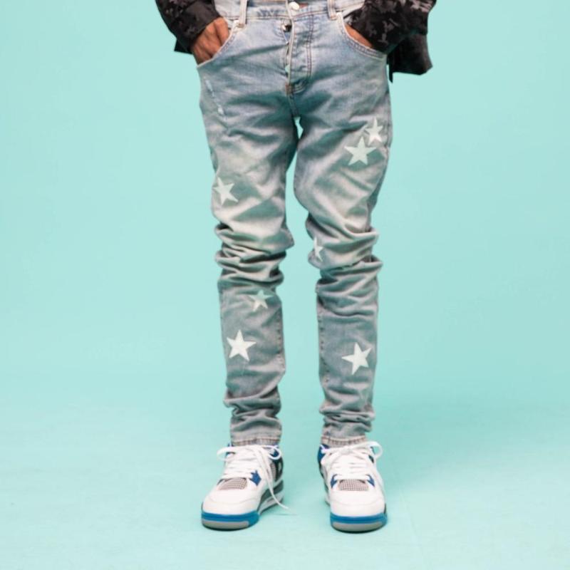 Hip Hop Winter Men's Jeans Slim-fit Cotton Stars Trendy Embroidery High Street Trouser Denim Trousers Hip-Hop Pants, Blue
Hip Hop Winter Men's Jeans Slim-fit Cotton Stars Trendy Embroidery High Street Trouser Denim Trousers Hip-Hop Pants, Blue