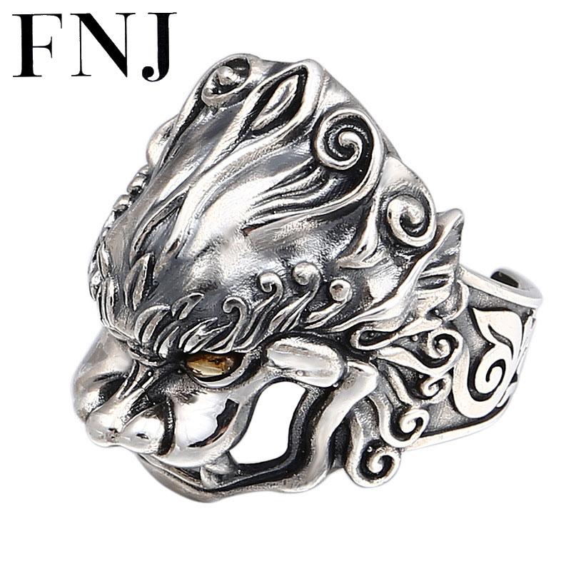 FNJ Lucky Pixiu Ring 925 Silver Jewelry New Punk Animal S925 Sterling Silver Rings for Men Adjustable Size 8.5-11 bague
FNJ Lucky Pixiu Ring 925 Silver Jewelry New Punk Animal S925 Sterling Silver Rings for Men Adjustable Size 8.5-11 bague