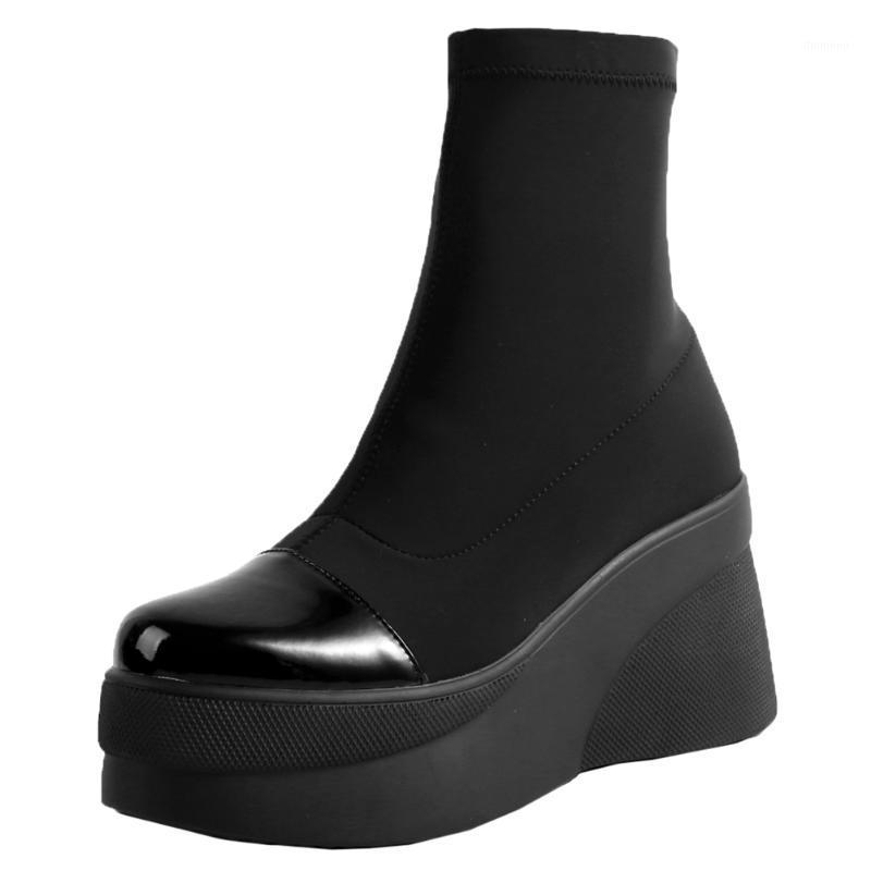 DORATASIA Leisure Women Wedges Patchwork Ankle Shoes 2020 Slip On Boots Women Wholesale Solid Platform Winter Boots1, Black
DORATASIA Leisure Women Wedges Patchwork Ankle Shoes 2020 Slip On Boots Women Wholesale Solid Platform Winter Boots1, Black