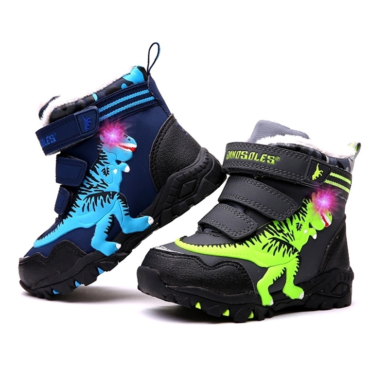 Dinoskulls Boys Light Up Fleece Kids Snow Boots 3D Dinosaur LED Sport Children Shoes Waterproof Winter Boy Sneaker Y201028, Navy
Dinoskulls Boys Light Up Fleece Kids Snow Boots 3D Dinosaur LED Sport Children Shoes Waterproof Winter Boy Sneaker Y201028, Navy