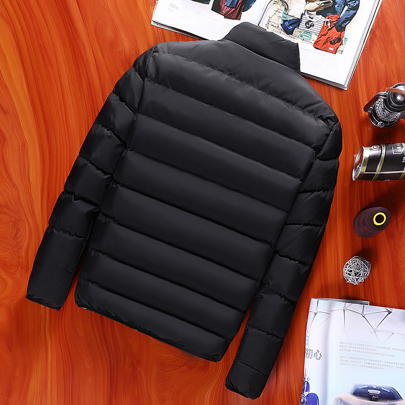 with free gift Men Parka Cotton Padded Winter Jacket Coat mens warm jacket Solid color Zipper Thick Coat Men Down Parka 1921 T200102