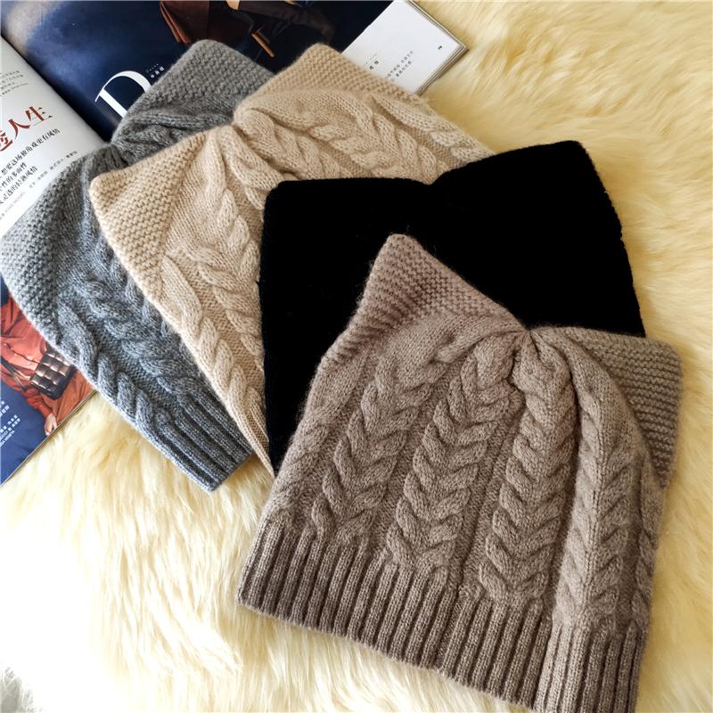 Cat Ear 100% Cashmere Hat Women Winter Knitted Warm Beanies Thicken, Khaki 
Cat Ear 100% Cashmere Hat Women Winter Knitted Warm Beanies Thicken, Khaki